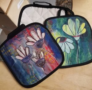 original floral print kitchen pot holders
