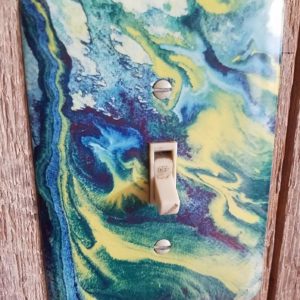 blue swirl single switch cover plate