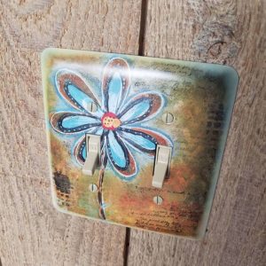 floral double light switch cover plate