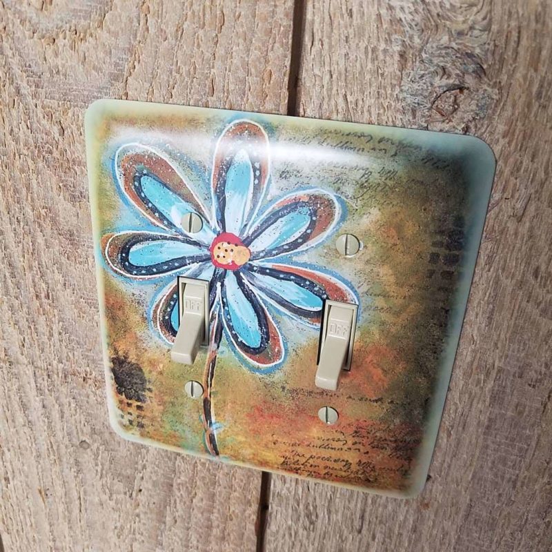 floral double light switch cover plate