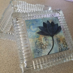 lotus glass jewelry box