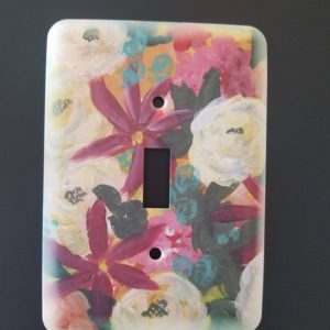 Ruby floral abstract single switch cover plate
