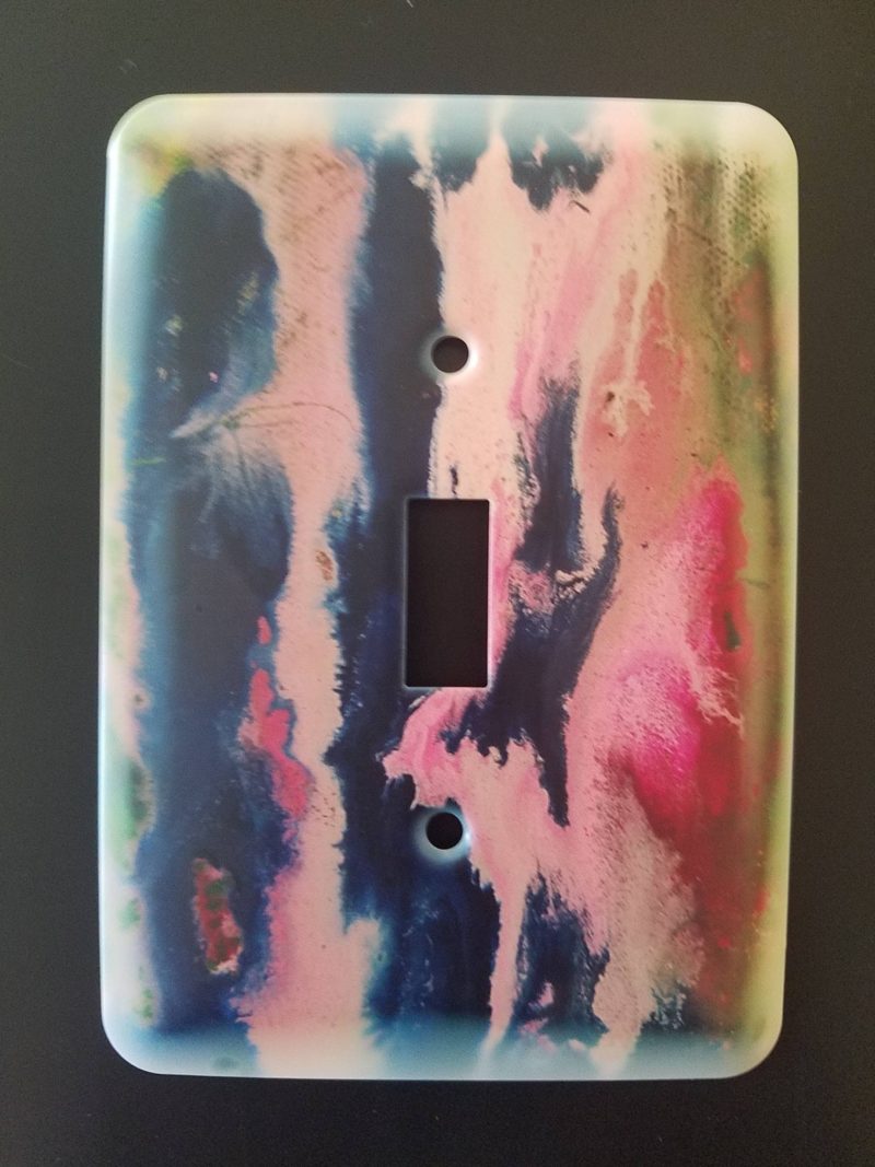 Pink Abstract single switch plate