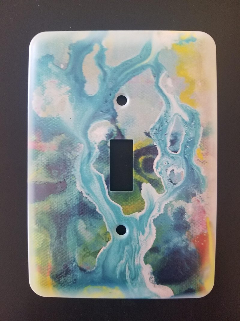 Blue River Abstract, single switch plate