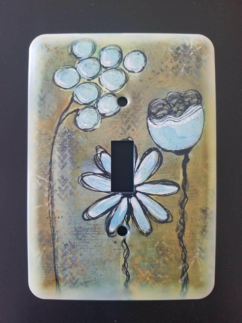 Floral Trio, single switch plate