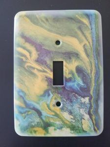 Blue abstract 2, single switch plate