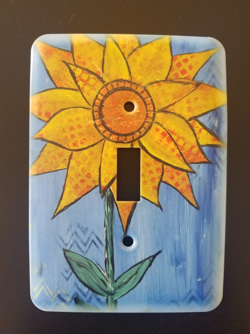 Sunflower single switch plate
