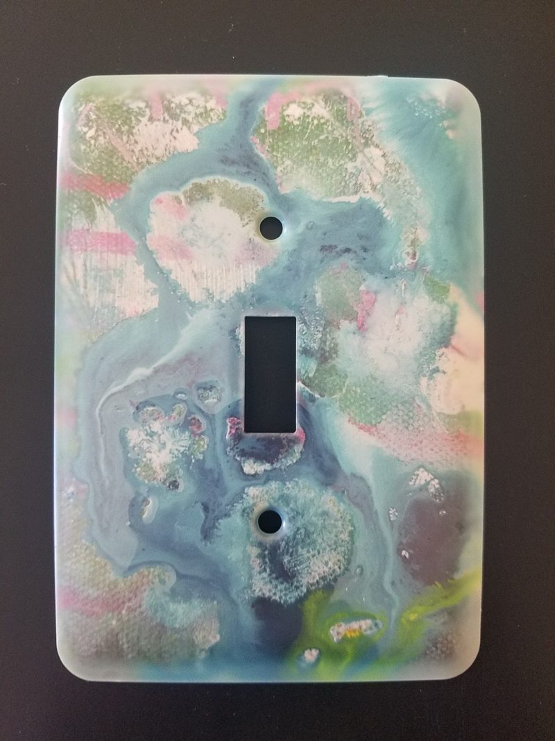 Soft Pink & Blue abstract switch cover