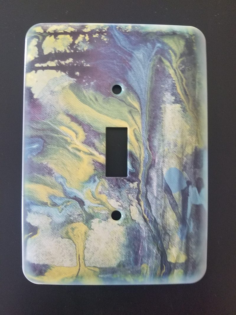 Blue abstract single switch plate