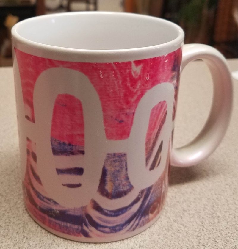 Pink abstract coffee mug