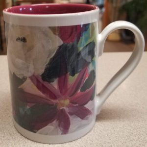 Burgundy Floral Mug