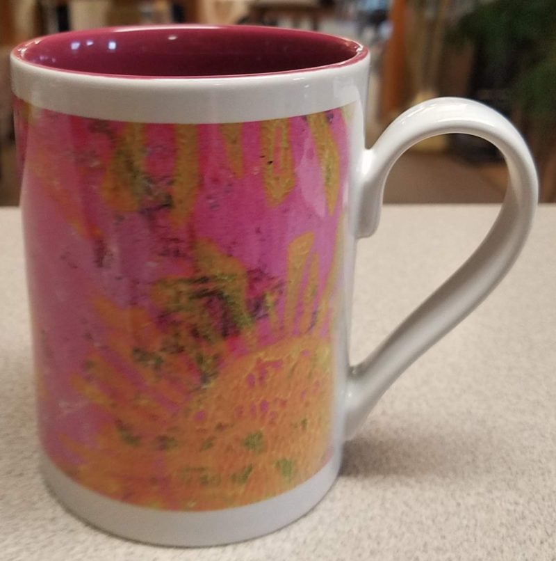 pink sunburst mug