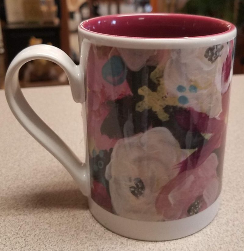 Ruby floral abstract mug