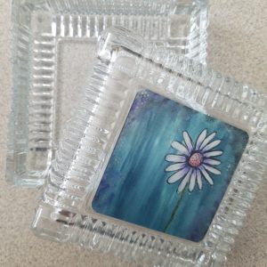 Single Daisy glass Jewelry box