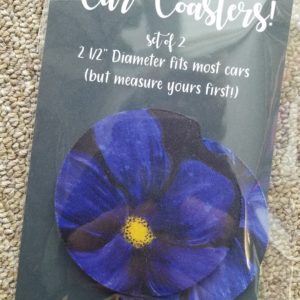 Black floral car coaster