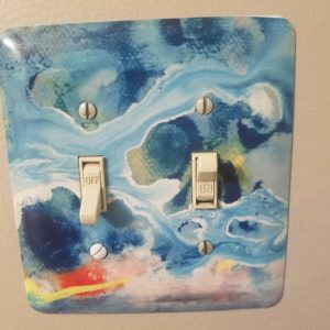 Abstract - metal double light switch plate - Studio Patty D