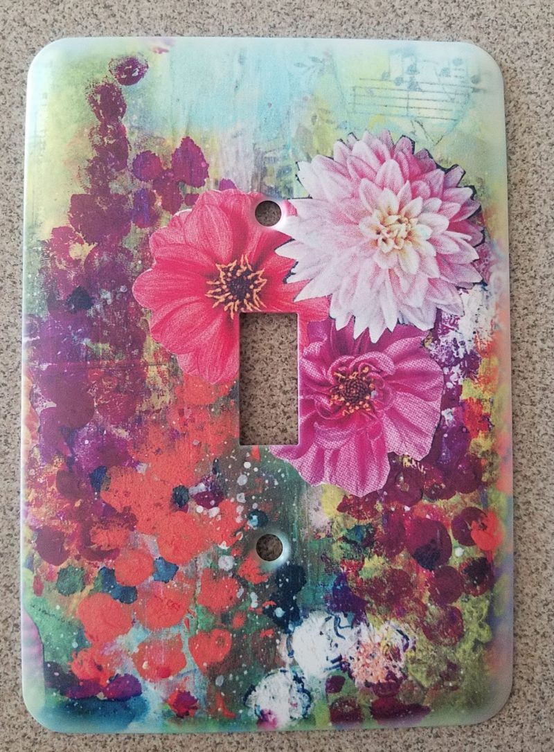 floral single switch plate cover