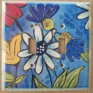 Floral switch plate cover