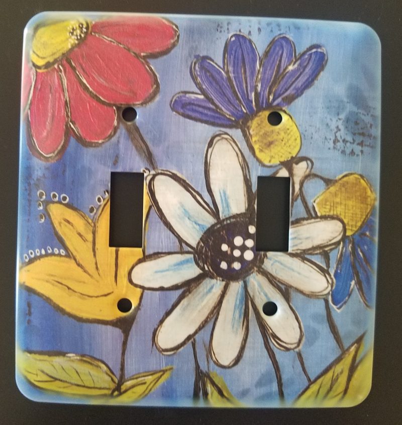 floral double switch plate