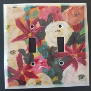 Floral light switch plate