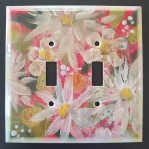 Floral double switch plate cover