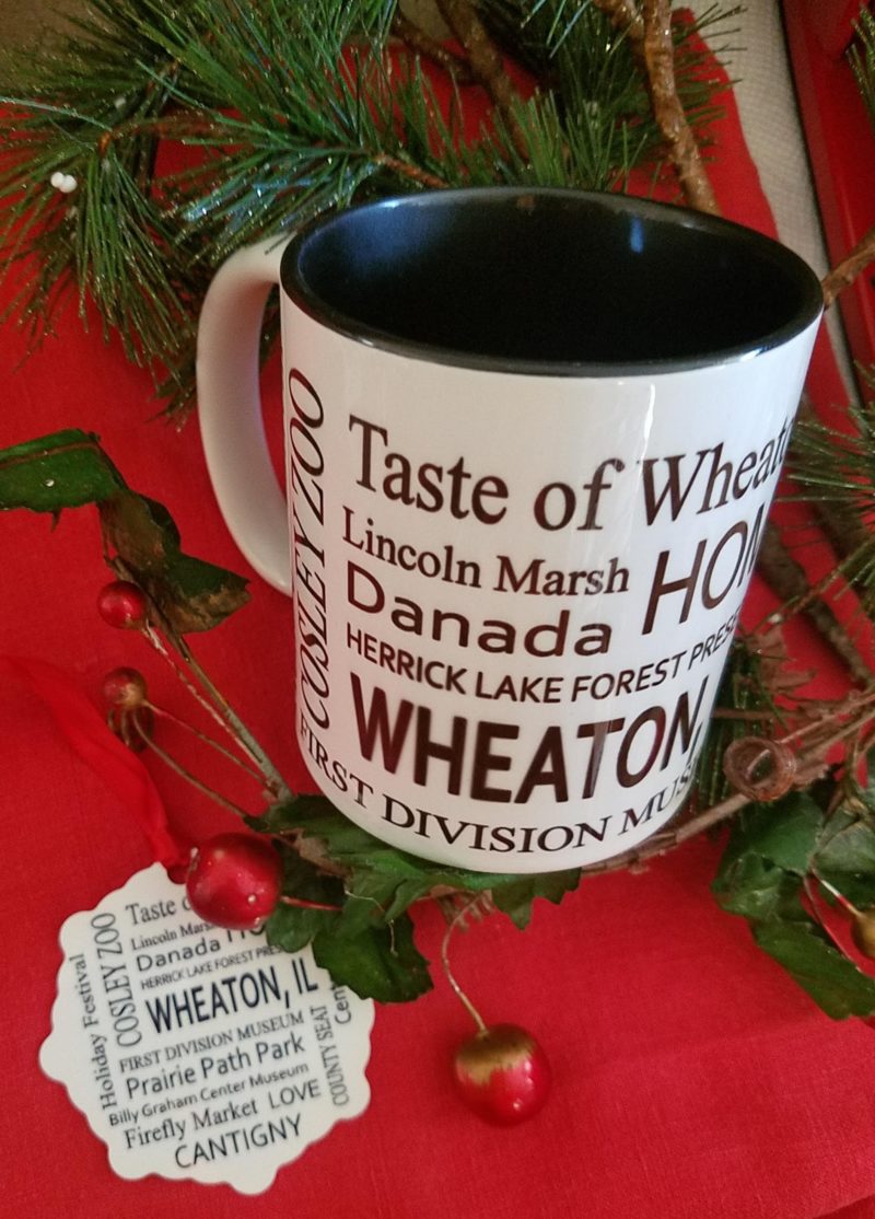 Wheaton IL mug & ornament set