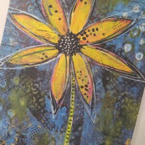 Hopeful Sunflower floral note card blank inside from Studio Patty D