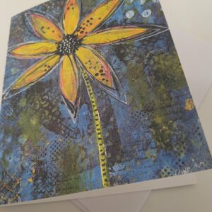 Hopeful Sunflower floral note card blank inside from Studio Patty D
