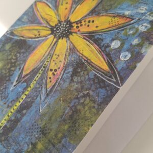 Hopeful Sunflower floral note card blank inside from Studio Patty D