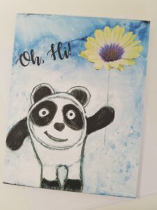 Oh Hi happy Panda note card blank inside from Studio Patty D