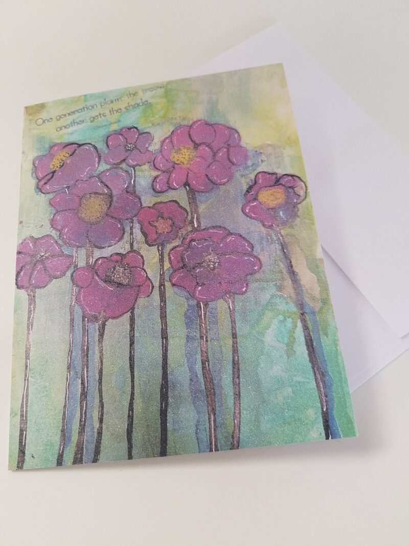 Planting Seeds floral note card blank inside from Studio Patty D