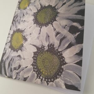 White Sunflower floral note card blank inside from Studio Patty D