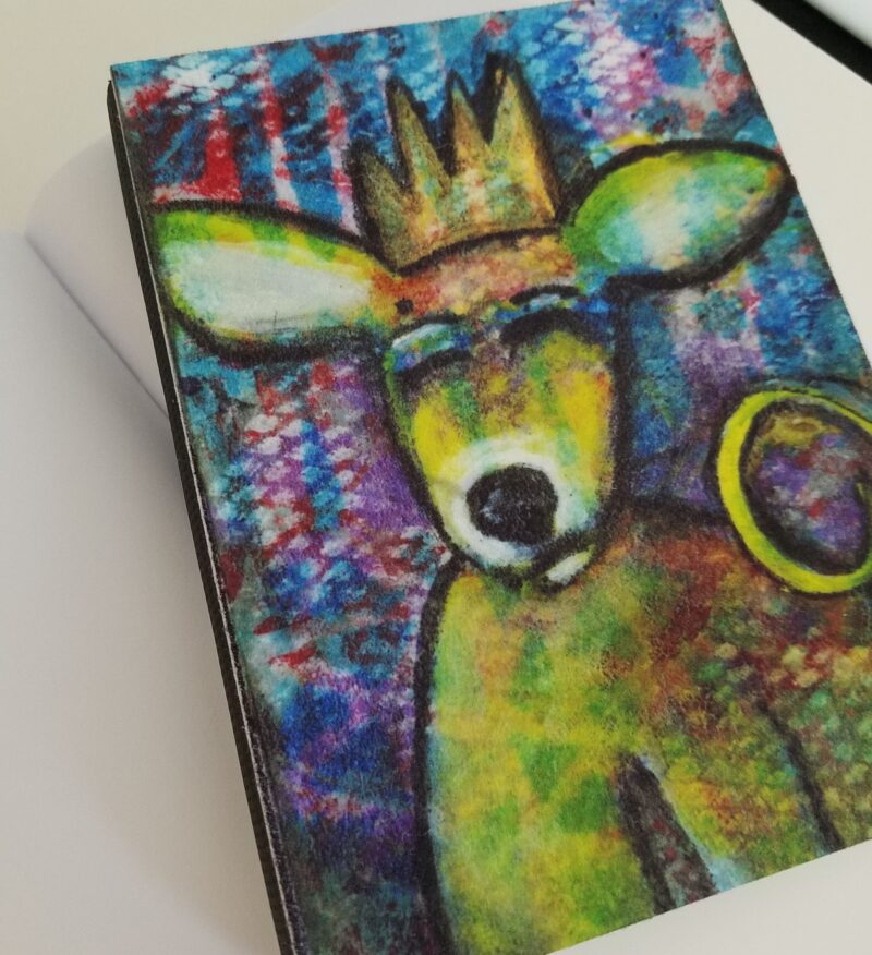 "Barkley" Crowned Critter, Artistic Small Blank Journal at Studio Patty D in Geneva IL