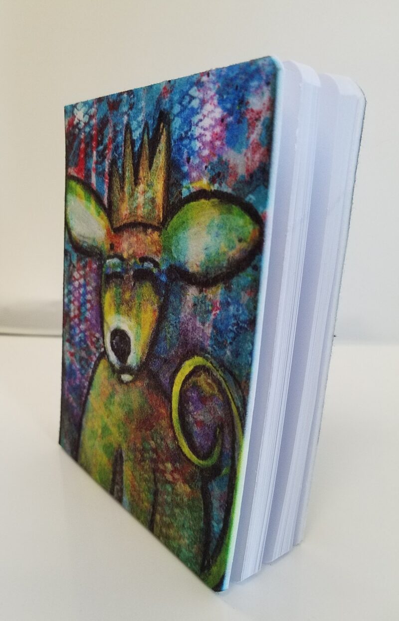 "Barkley" Crowned Critter, Artistic Small Blank Journal at Studio Patty D in Geneva IL
