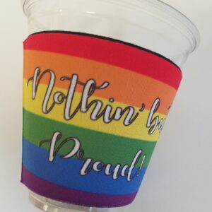 Solo cup beverage cooler with pride rainbow colors