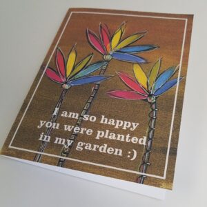 In my Garden - 4 1/4 x 5 1/2 inch Pride Note Card & Envelope, blank inside - Image 3