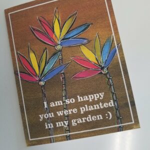 In my Garden - 4 1/4 x 5 1/2 inch Pride Note Card & Envelope, blank inside - Image 4