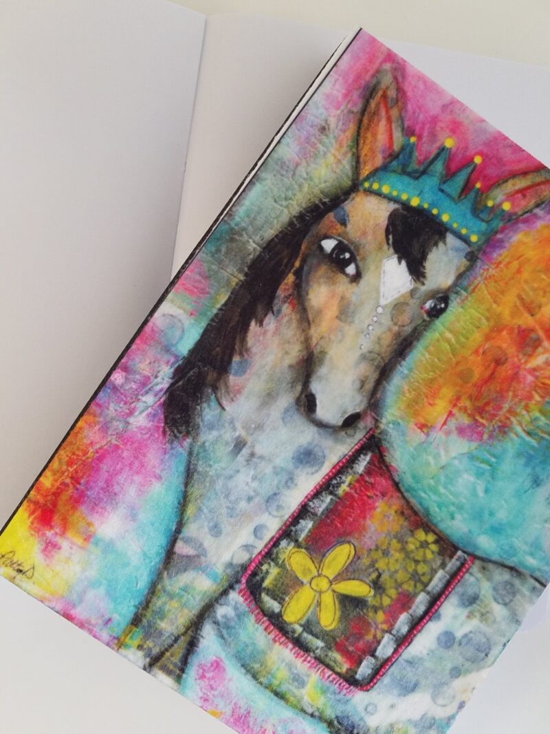 "Painted Pony" Crowned Critter Journal side view at Studio Patty D in Geneva Illinois