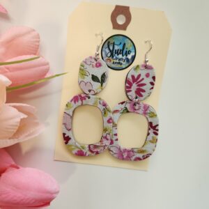 Spring Floral Drop statement earrings from Studio Patty D in Geneva IL
