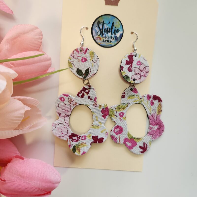 Spring Foral statement earrings from Studio Patty D in Geneva IL
