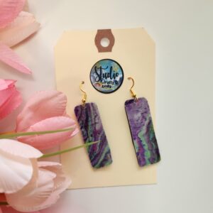 purple abstract statement earrings from Studio Patty D in Geneva IL