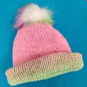 Child size hand knit hat from Studio Patty D