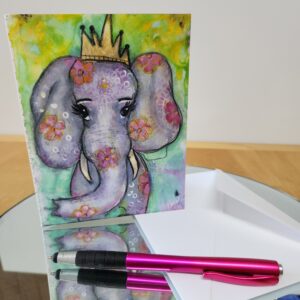 cute elephant note card
