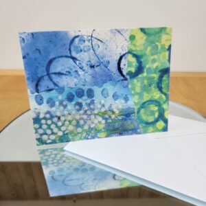 blue & green abstract note card