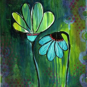 Dripping Green is a gorgeous green & blue abstracted floral! Sure to look great in any room of your house, condo or air B&B. If you love pods and floral artwork, you'll love this 5x7 or 8x10 wall art print from Studio Patty D in Geneva, IL.