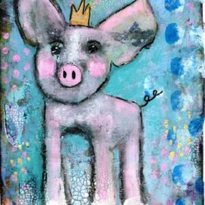 Trixie is one of my colorful crowned critters. If you love Piglets, you'll love this art print from Studio Patty D in Geneva, IL.